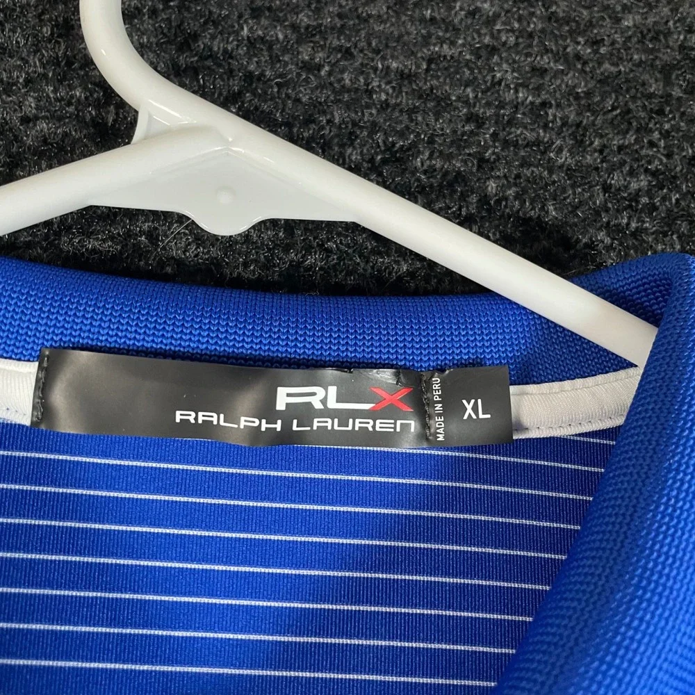 RLX Ralph Lauren‎ 2017 U.S. Open Erin Hills Blue White Striped Polo Shirt Men XL